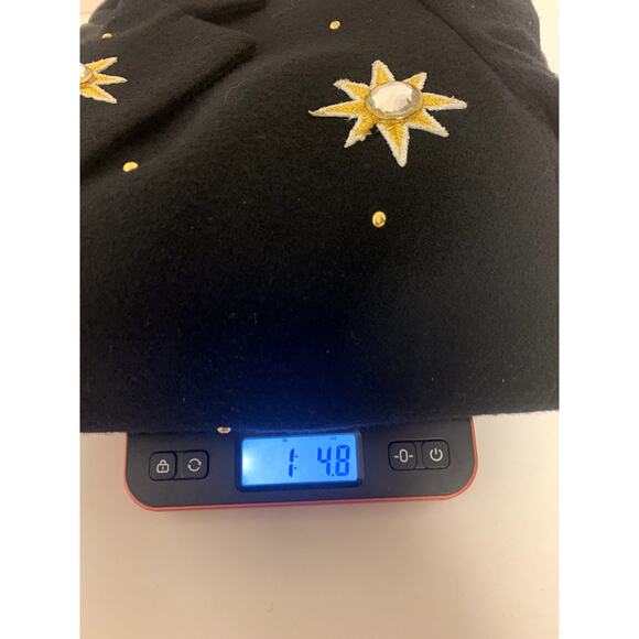 Blazer Womens Black Vintage Boutique Stones Stars 80s Classic Timeless Festive - Picture 9 of 9